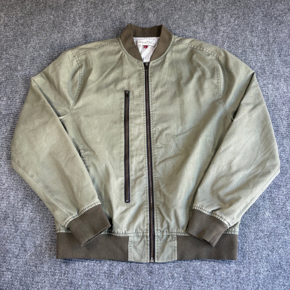 Sovereign Code Los Angeles Mens Olive Green Bomber Jacket Size L Zip Up Utility